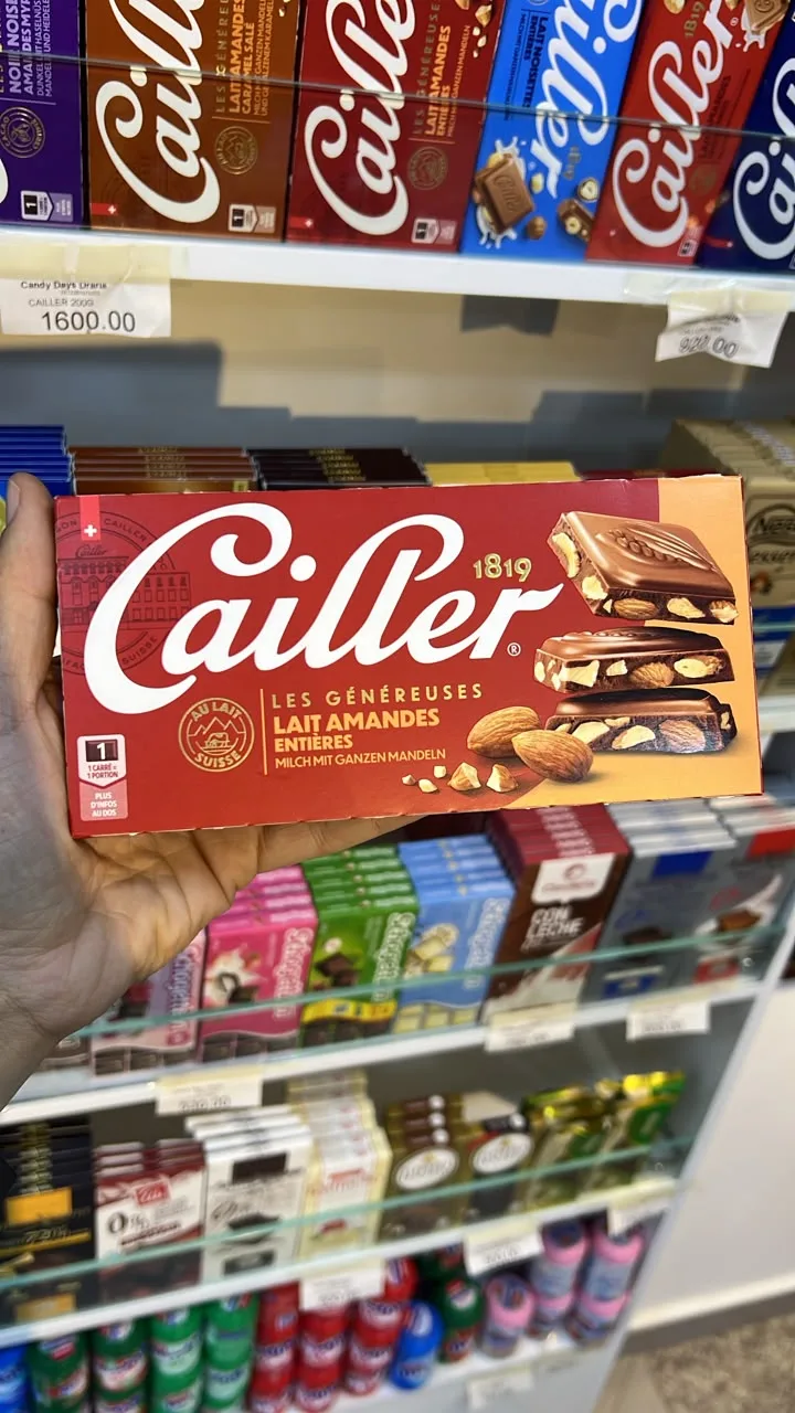 Cailler tablette de chocolat au lait au caramel salé et amandes