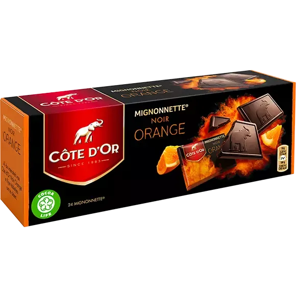ألواح شوكولاتة داكنة صغيرة من "كوت دور" (Côte d'Or) بنكهة البرتقال - 240 غرام