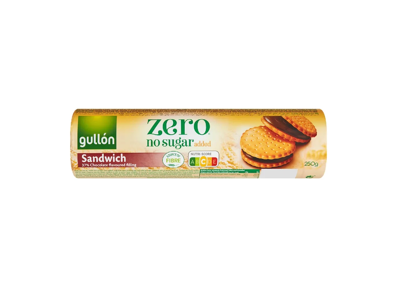 Gullón Zero sans sucres ajoutés. Biscuits sandwich au chocolat 250 g