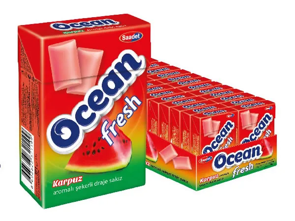 Ocean Fresh – Chewing-gum dragéifié sucré à la saveur de pastèque