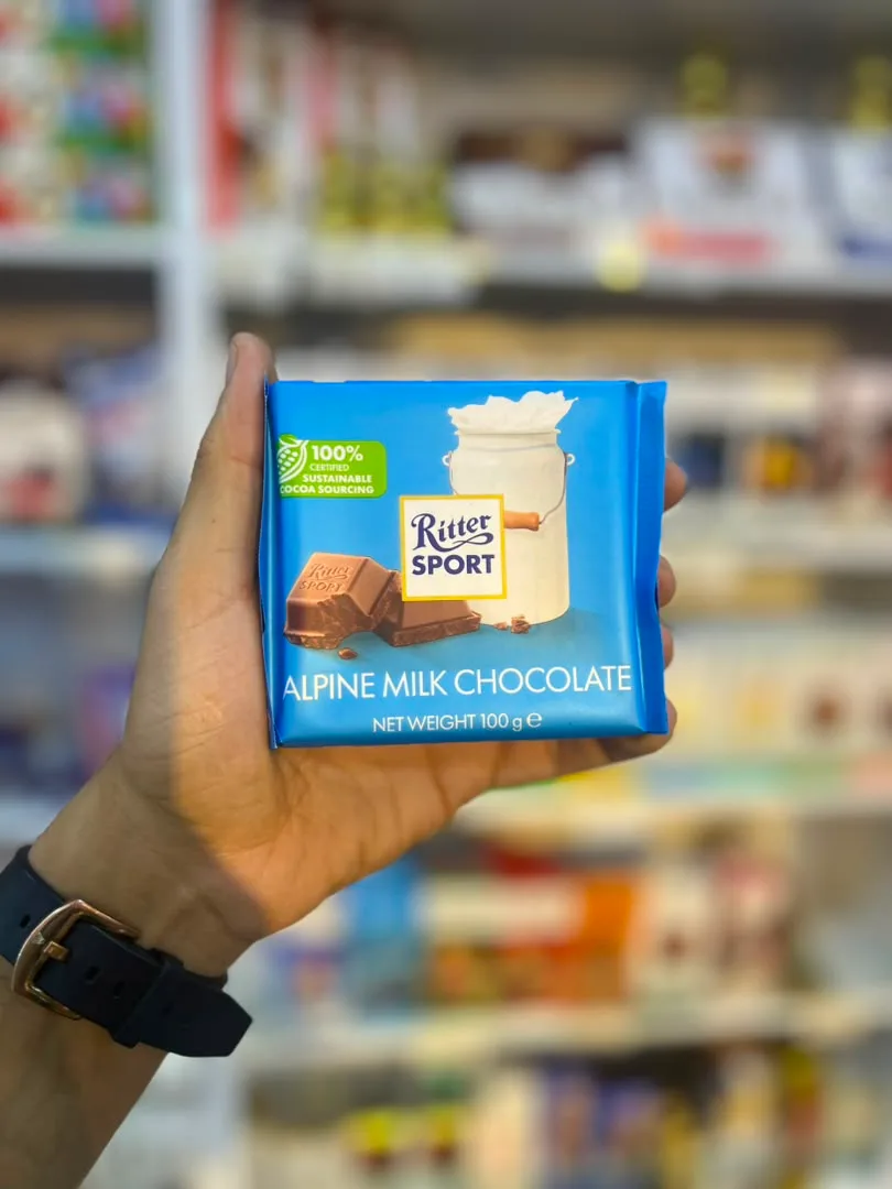لوح شوكولاتة ريتر سبورت بحليب الألبان الألبينية – 100 غ