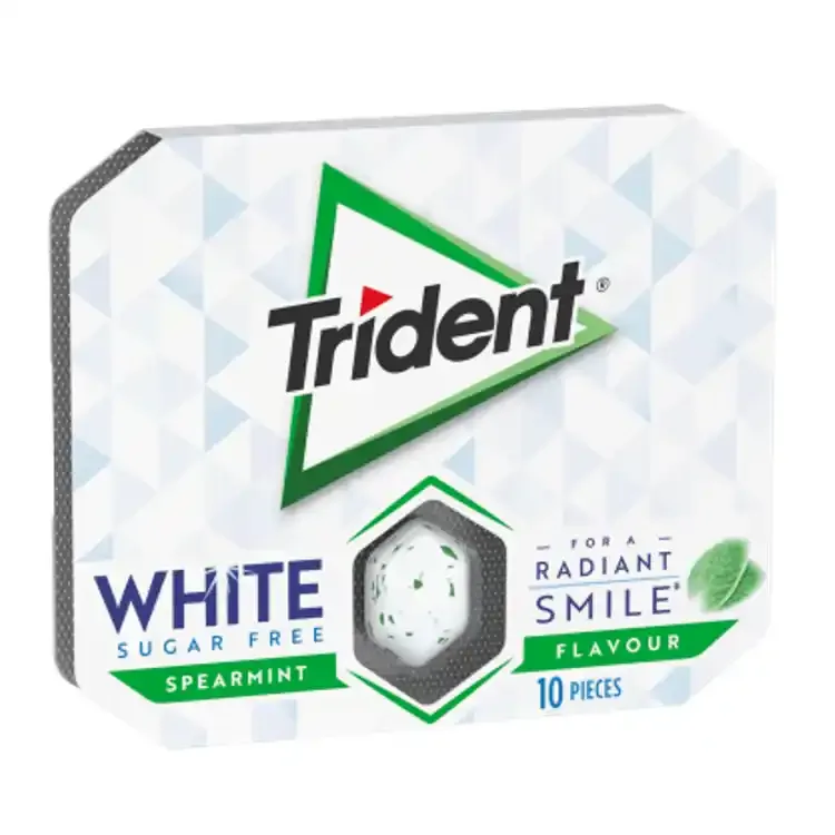 Trident Dental Care White – Chewing-gum sans sucre à la menthe verte