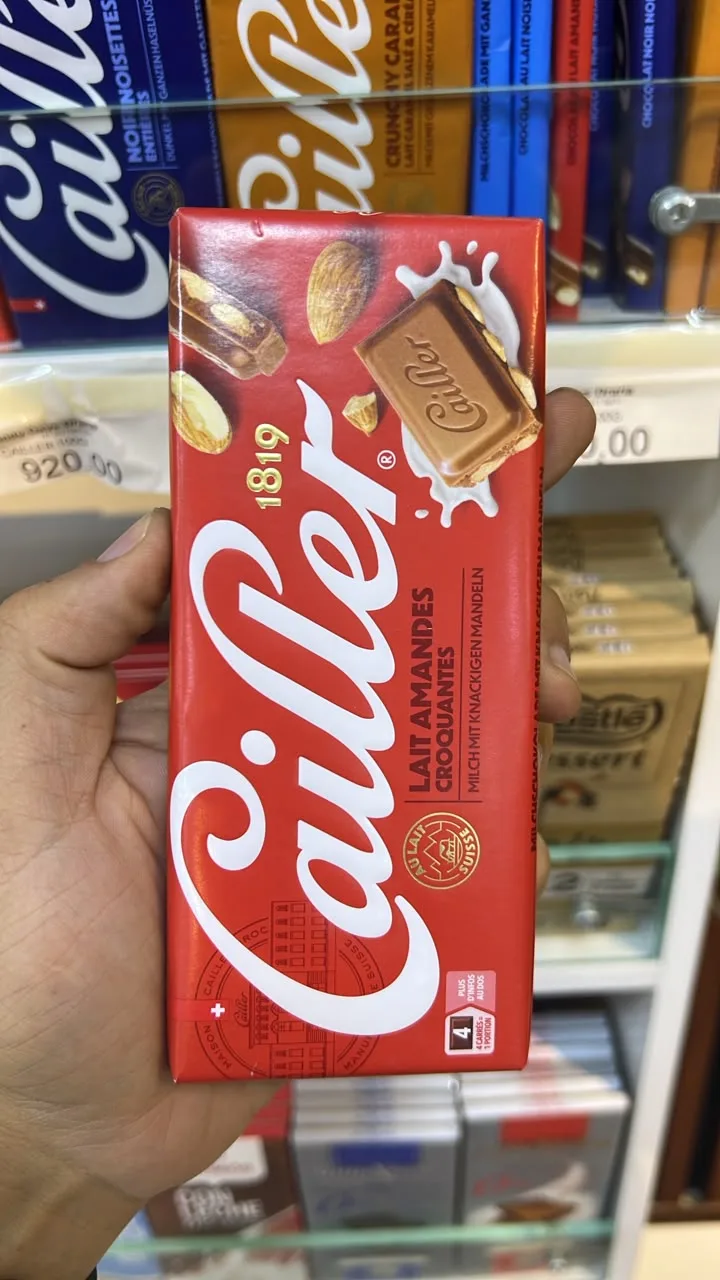 Cailler Tablette Chocolat au Lait avec Amandes